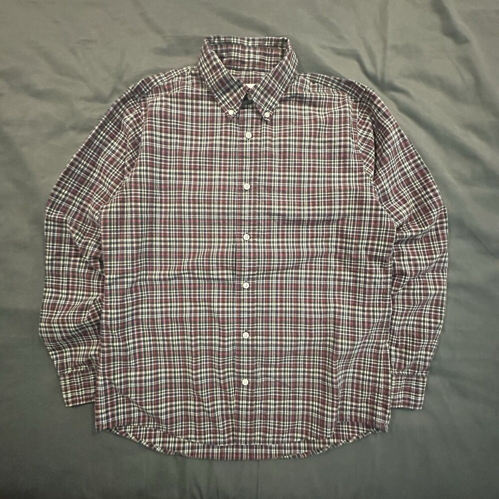 Jack Spade Shirt Mens L Plaid 100% Cotton Button Down Bleecker Street Preppy
